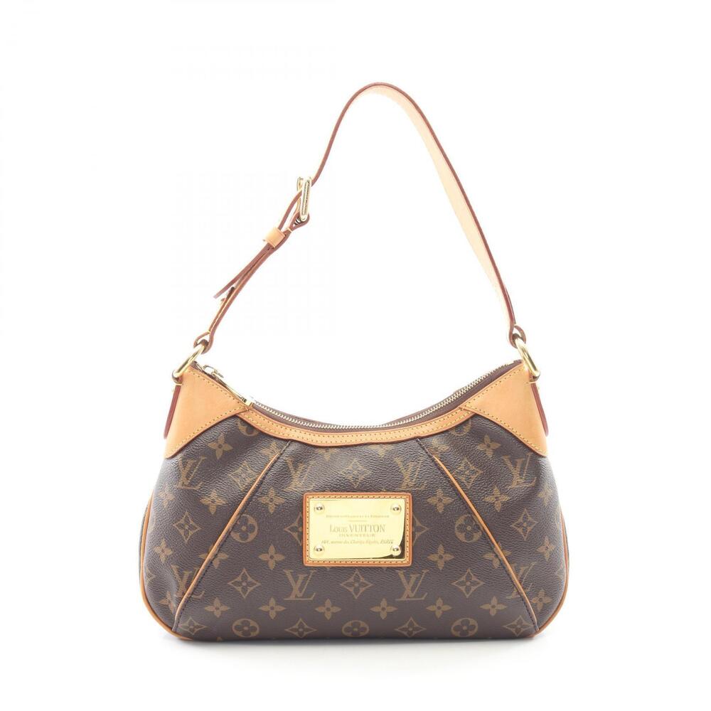 Louis Vuitton Thames Monogram Canvas Leather Shoulder Bag Brown